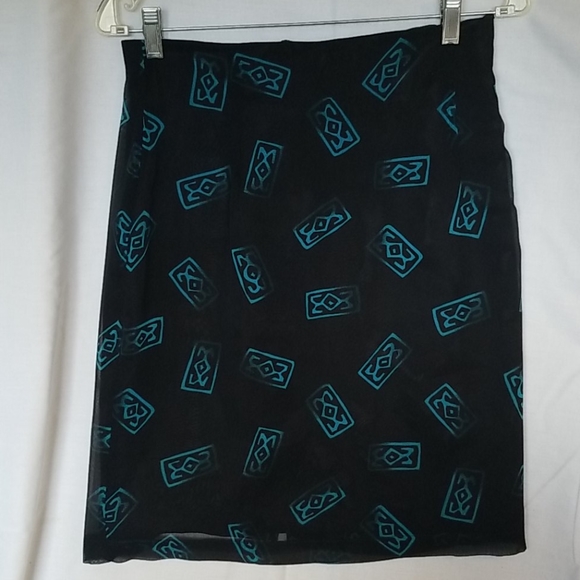 Vintage 80s, set of skirt & top, shear & rayon - Picture 2 of 5